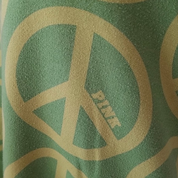 PINK Green Peace Signs Dress - M - Picture 3 of 5